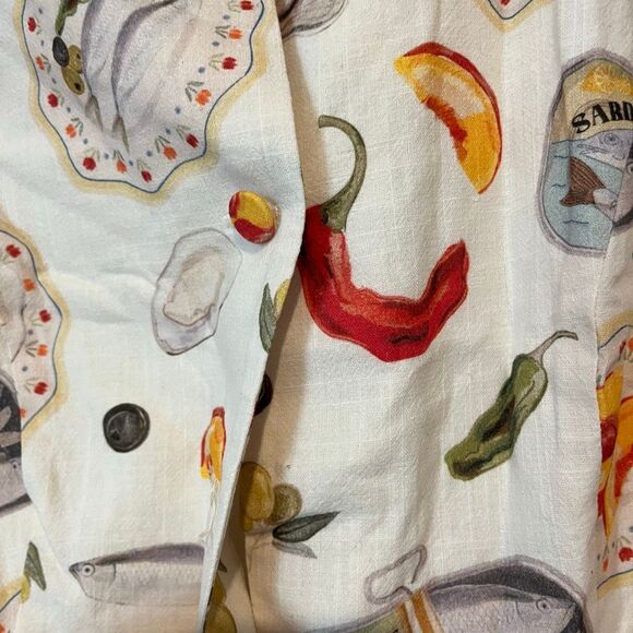 Hausen Cream Italian Picnic Sleeveless Button Up Martha Top Women's Size Small - Picture 5 of 7